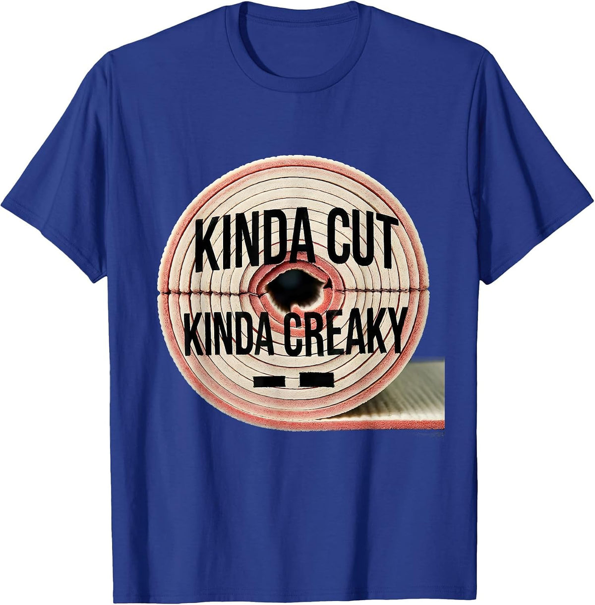 Men's Kinda Cut Kinda Creaky Funny Gym Workout Weightlifting Humor T-Shirt - Royal Blue