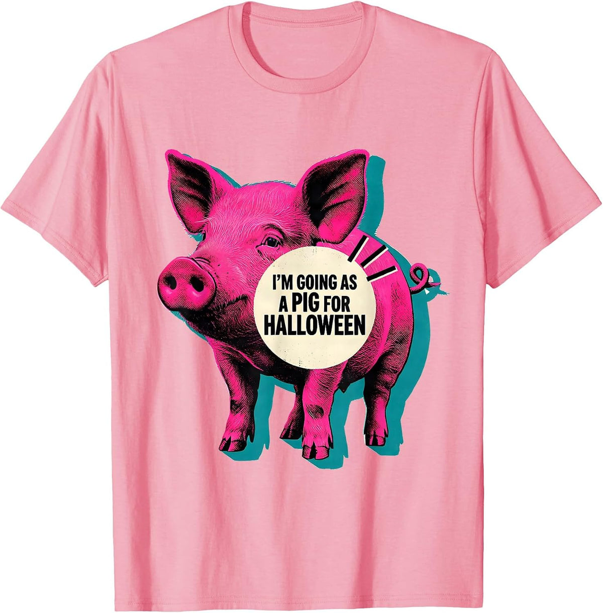 Men's I’m Going As A Pig For Halloween Funny Pig Lover Halloween T-Shirt - Pink