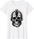 Women's Serpent and Skull Dark Horror Graphic Design T-Shirt - White