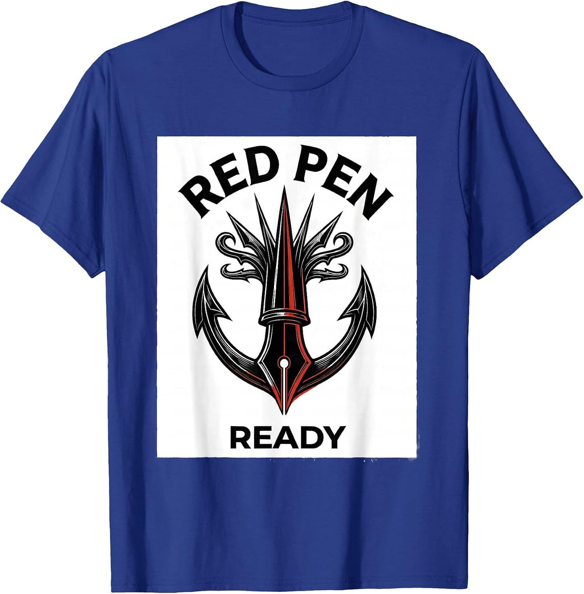 Men's Red Pen Ready 5th Grade Teacher Design T-Shirt - Royal Blue