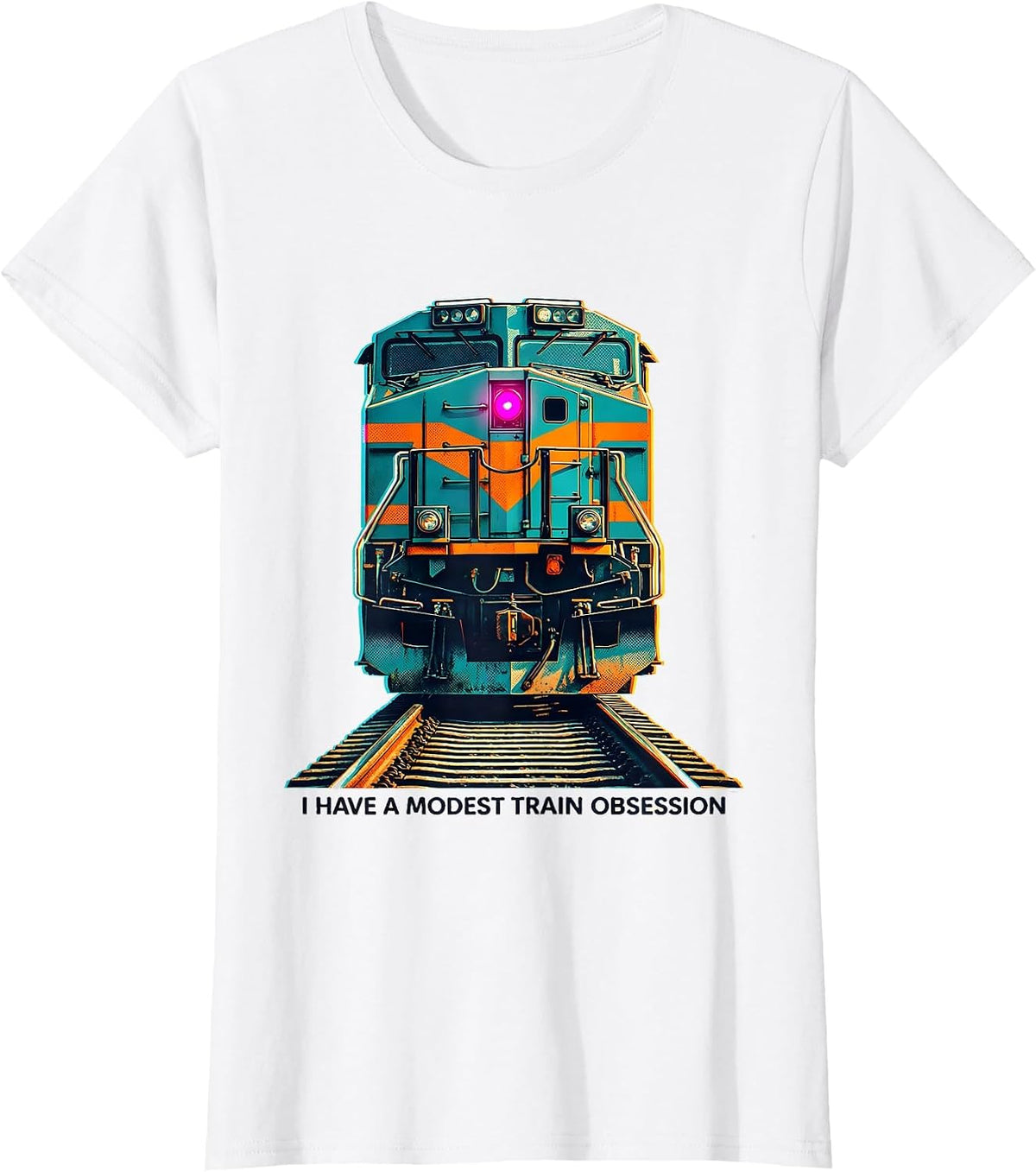 I Have A Modest Train Obsession Funny Train Enthusiast Model T-Shirt - White