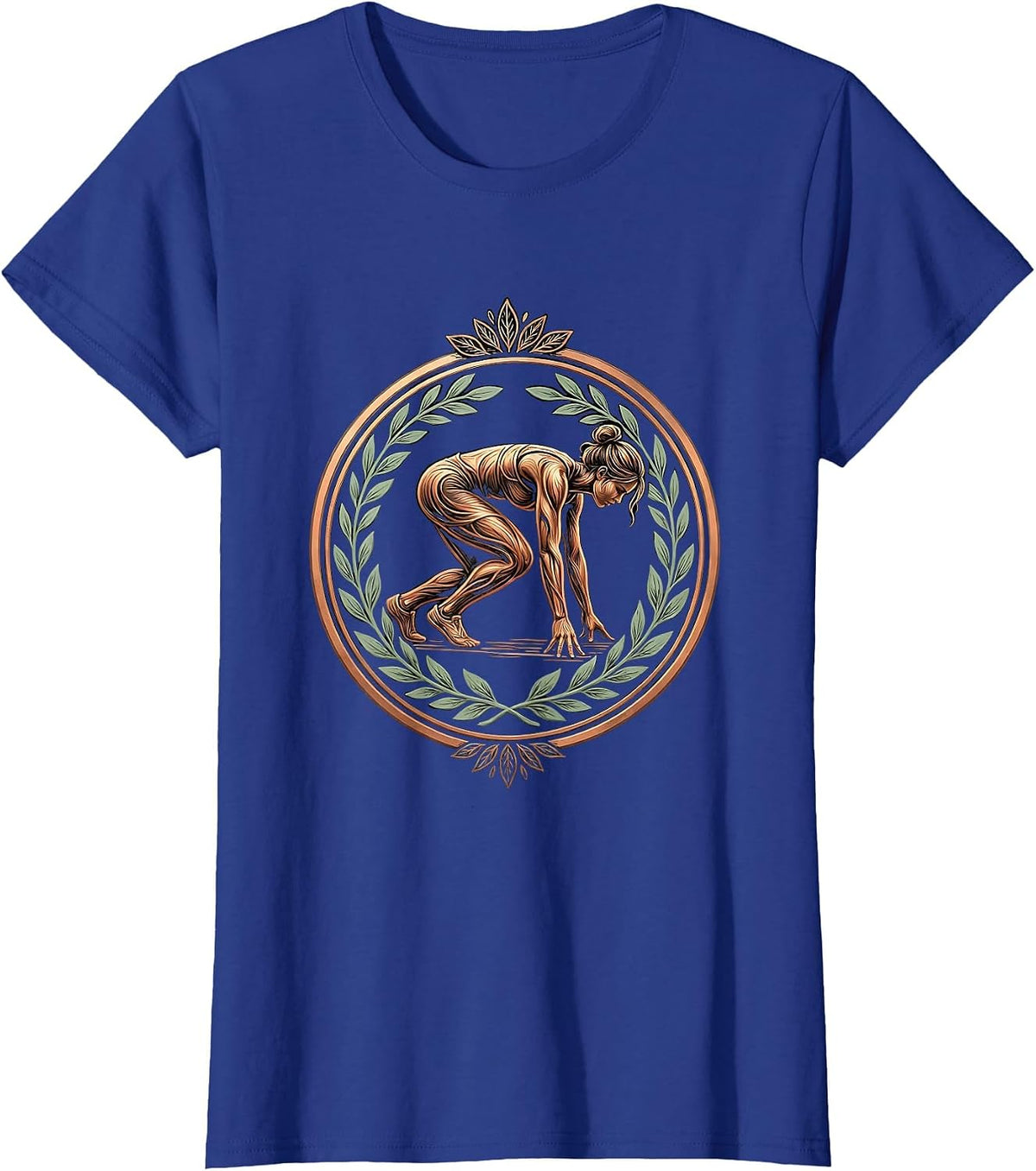 Women's Athlete at the Starting Block Graphic Tee T-Shirt - Royal Blue