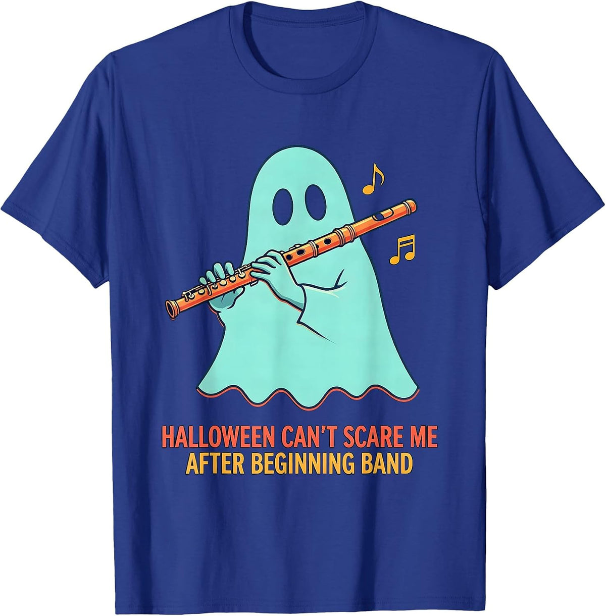 Men's Halloween Can't Scare Me After Beginning Band Music Teacher T-Shirt - Royal Blue