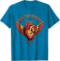 Run the Blood Bold Graphic Design T-Shirt - Sapphire Blue