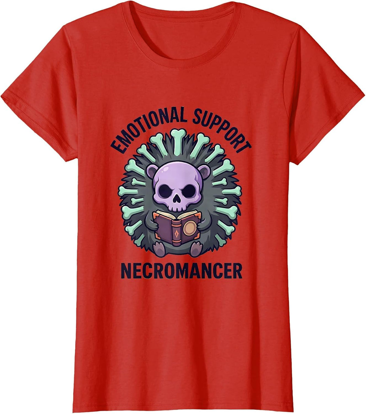 Emotional Support Necromancer Pastel Goth Kawaii Horror T-Shirt - Red