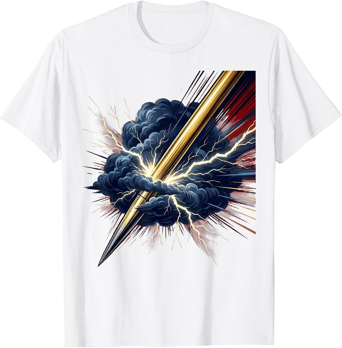 Men's Javelin Through Thundercloud Sports Graphic T-Shirt - White