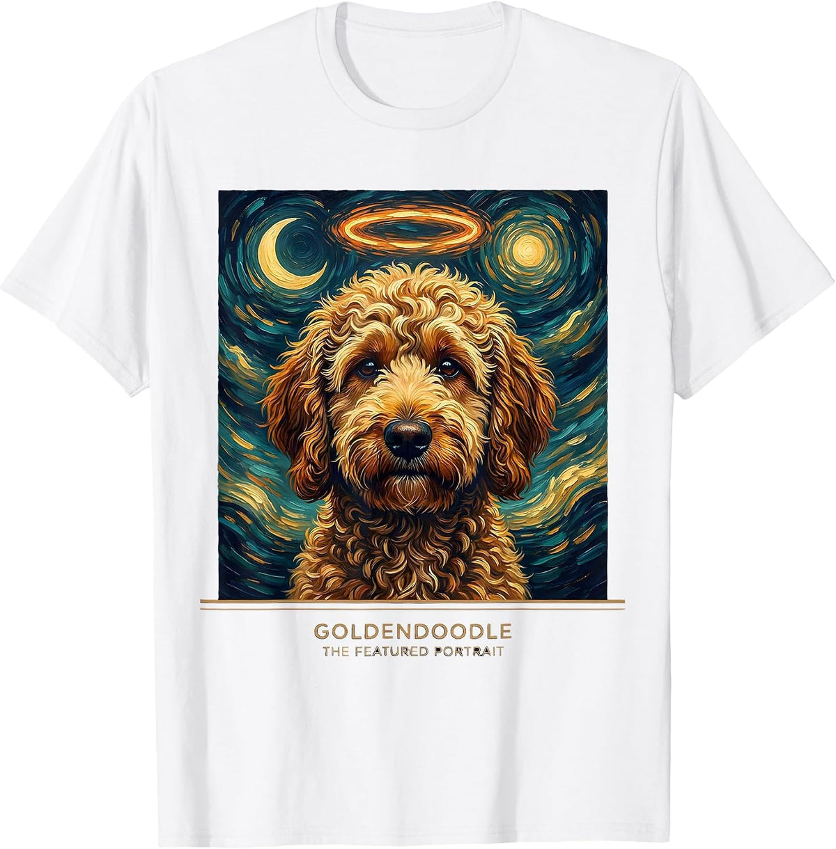 Men's Goldendoodle The Featured Portrait Whimsical Artistic Breed T-Shirt - White