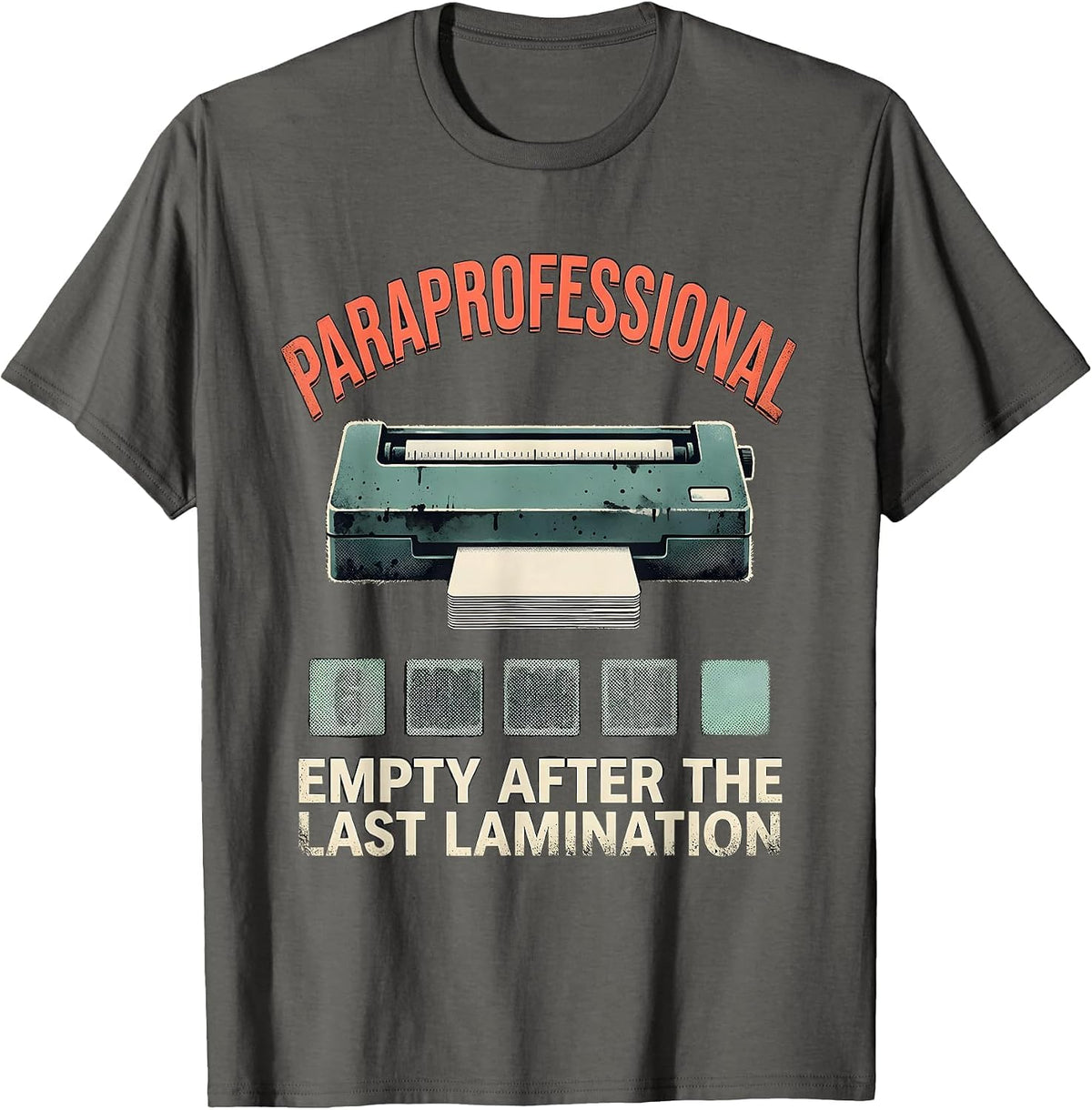 PARAPROFESSIONAL Empty After The Last Lamination T-Shirt - Asphalt Grey