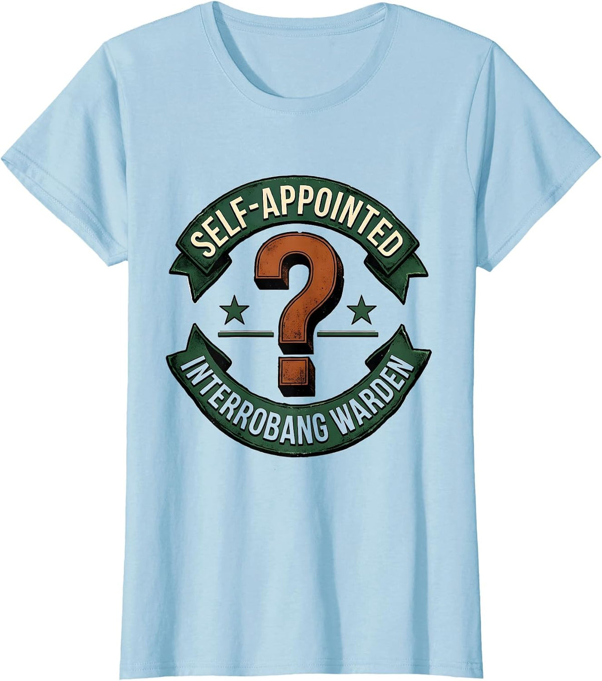 Self-Appointed Interrobang Warden Vintage Grammar Teacher T-Shirt - Baby Blue