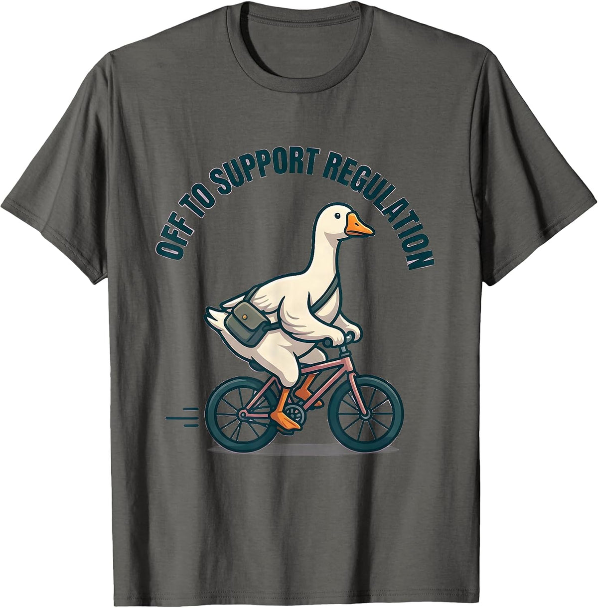 Off to Support Regulation Cute Kawaii Mental Health T-Shirt - Asphalt Grey