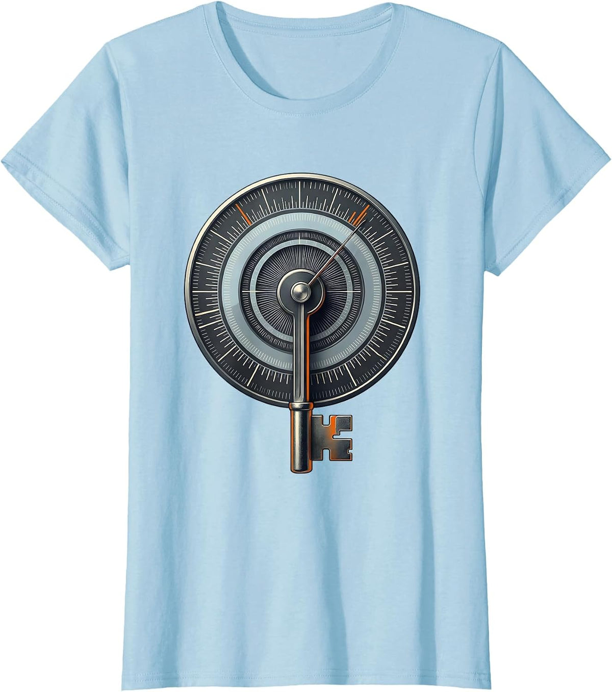 Women's Radio Dial Morse Paddle Ham Radio Operator Humor T-Shirt - Baby Blue
