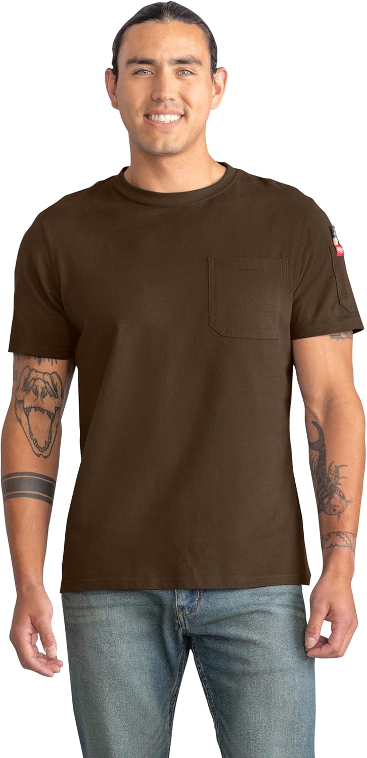 Red Kap Men's Short Sleeve Heavyweight Slim Fit Cotton T-Shirt - Rocky Road