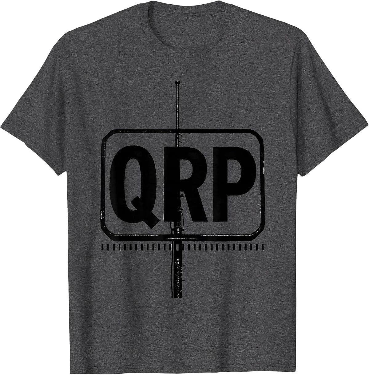 QRP Funny Ham Radio Operator Humor Gift for Dad T-Shirt - Dark Heather Grey