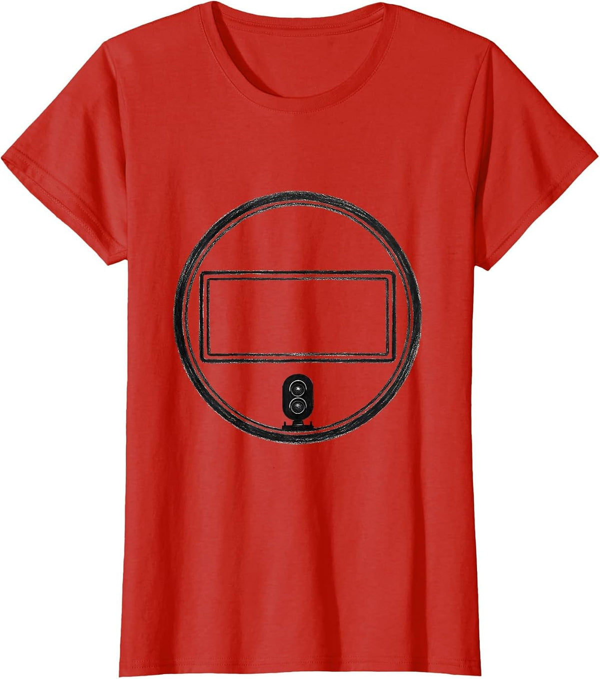 Minimalist Train Seal Ring Hobby Enthusiast Humor T-Shirt - Red