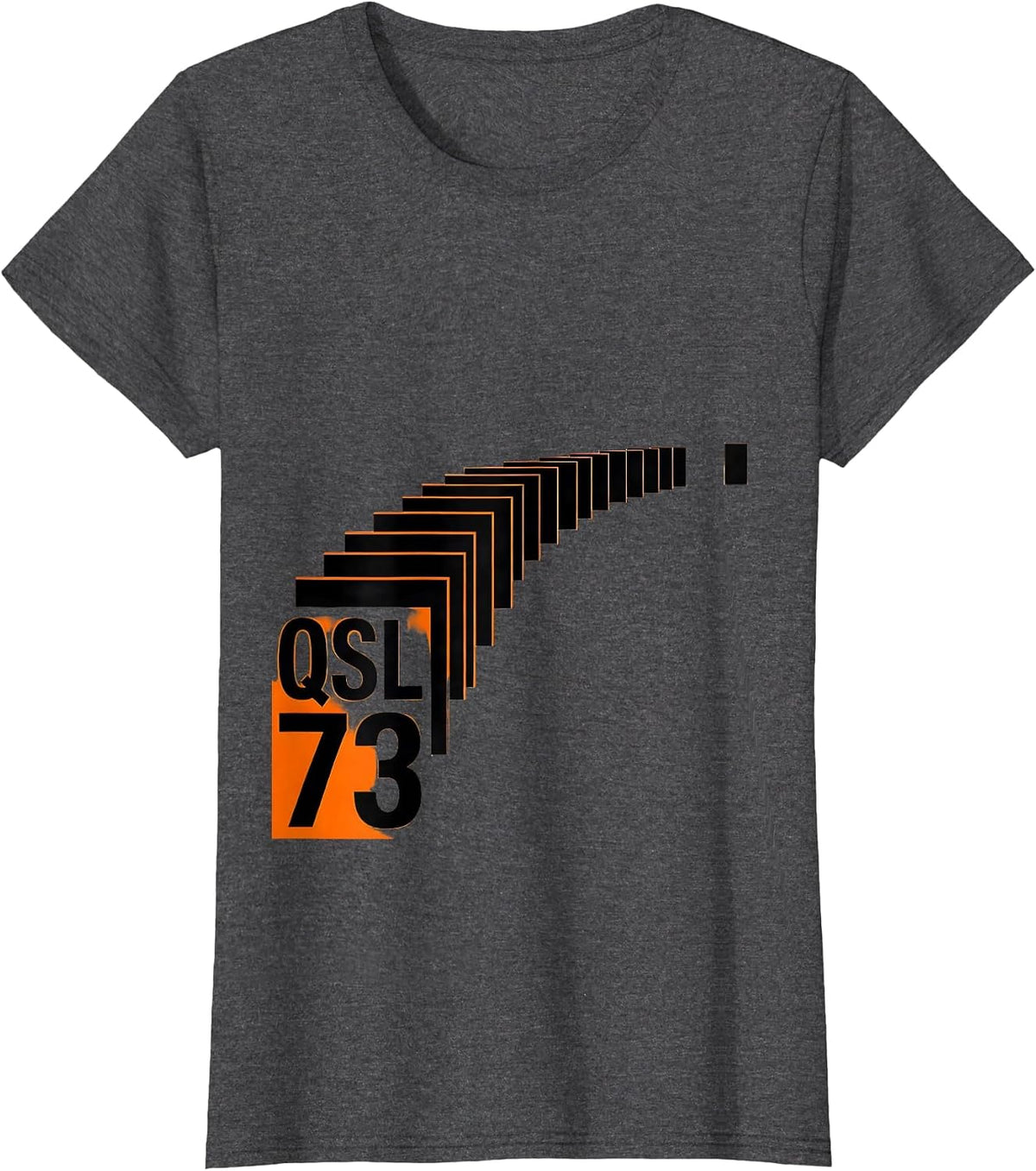 Women's QSL, 73 Funny Ham Radio Operator Humor Amateur Radio T-Shirt - Dark Heather Grey