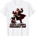 Men's Santa Stomps The Ornament Amp Funny Heavy Metal Rock T-Shirt - White