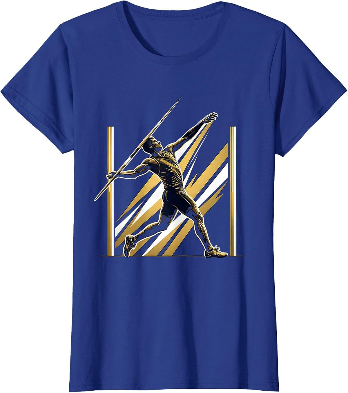 Women's Javelin Thrower Full Release Athletic Graphic T-Shirt - Royal Blue