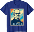 4th of July James K. Polk President Retro Patriotic T-Shirt - Royal Blue
