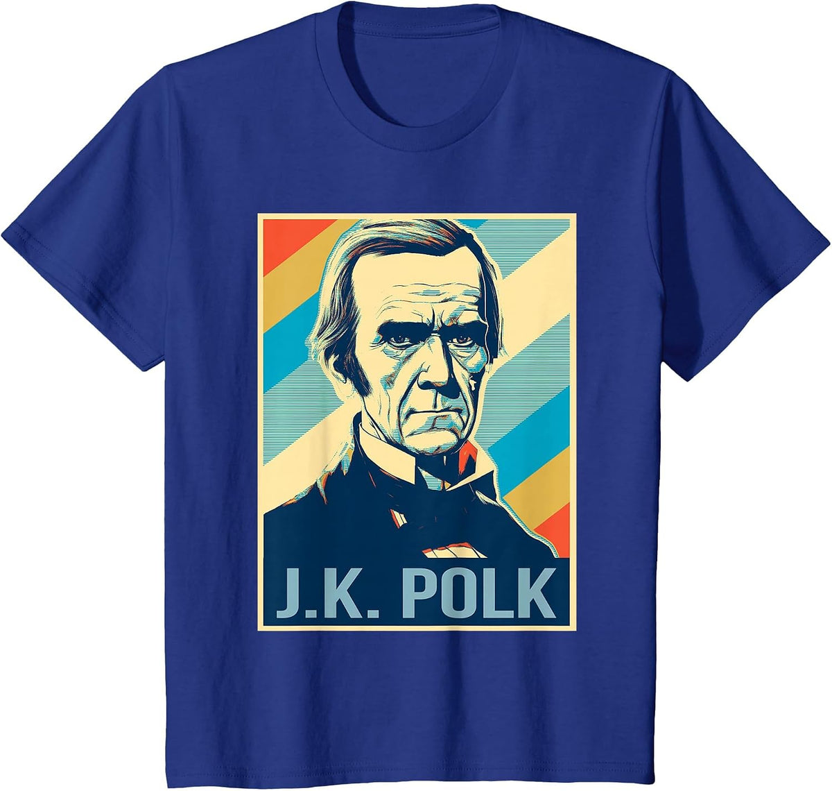 4th of July James K. Polk President Retro Patriotic T-Shirt - Royal Blue