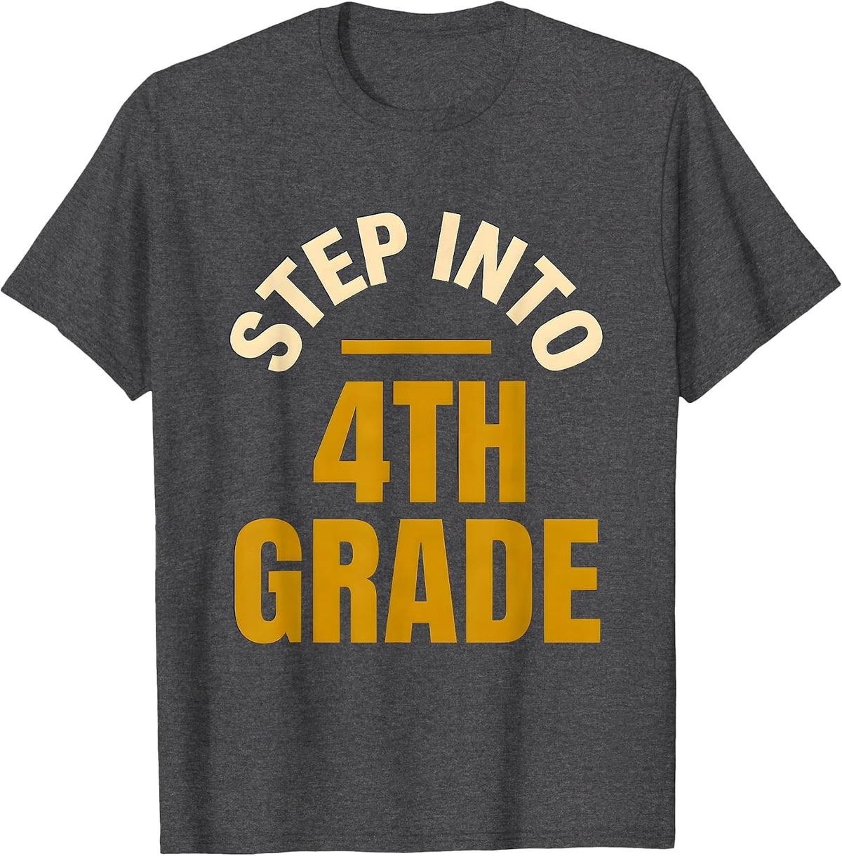 Men's Step Into 4th Grade Fourth Grade Teacher Back To School T-Shirt - Dark Heather Grey