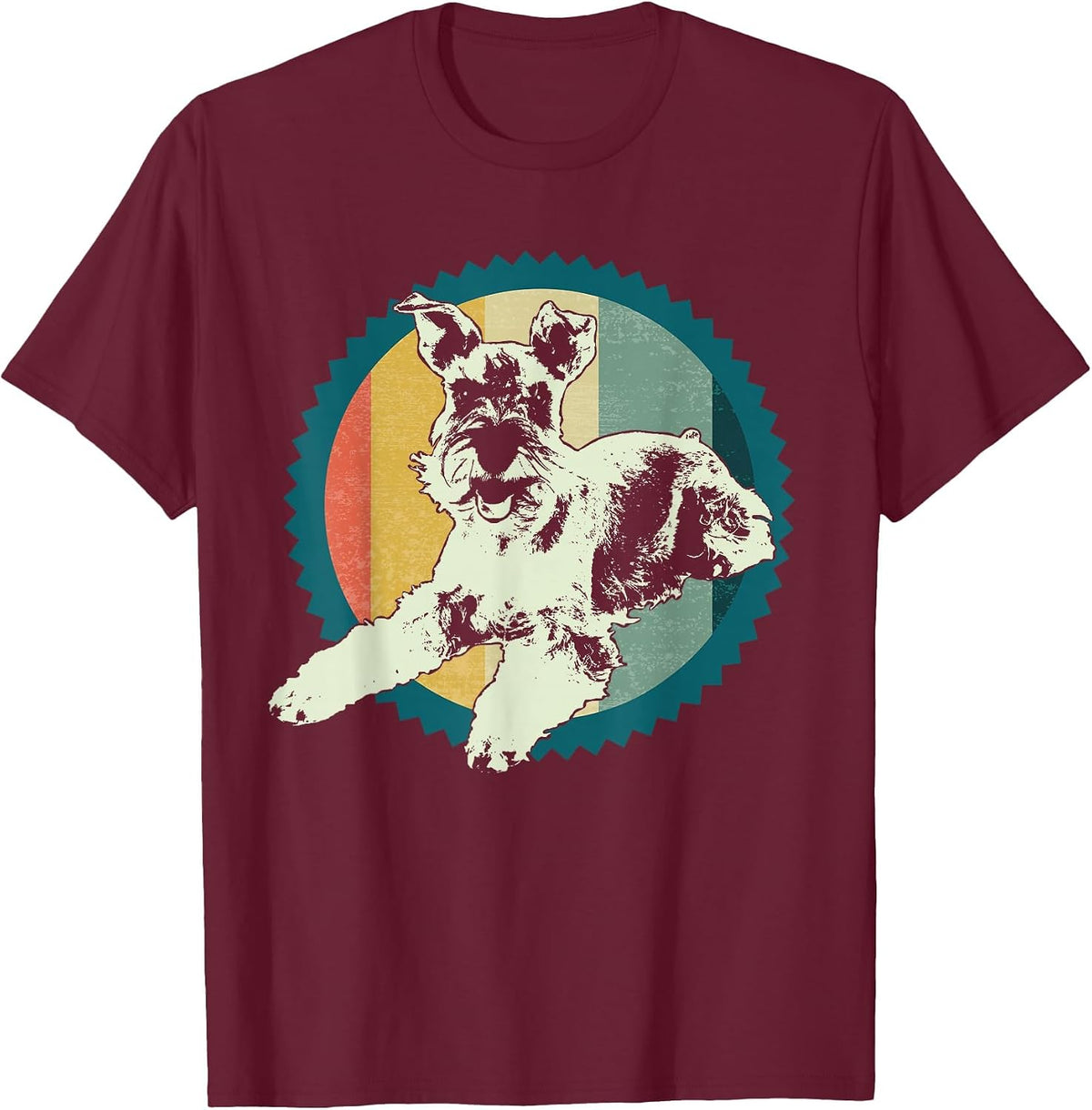 Schnauzer Standard Miniature & Giant-Schnauzer Dog T-Shirt - Burgundy