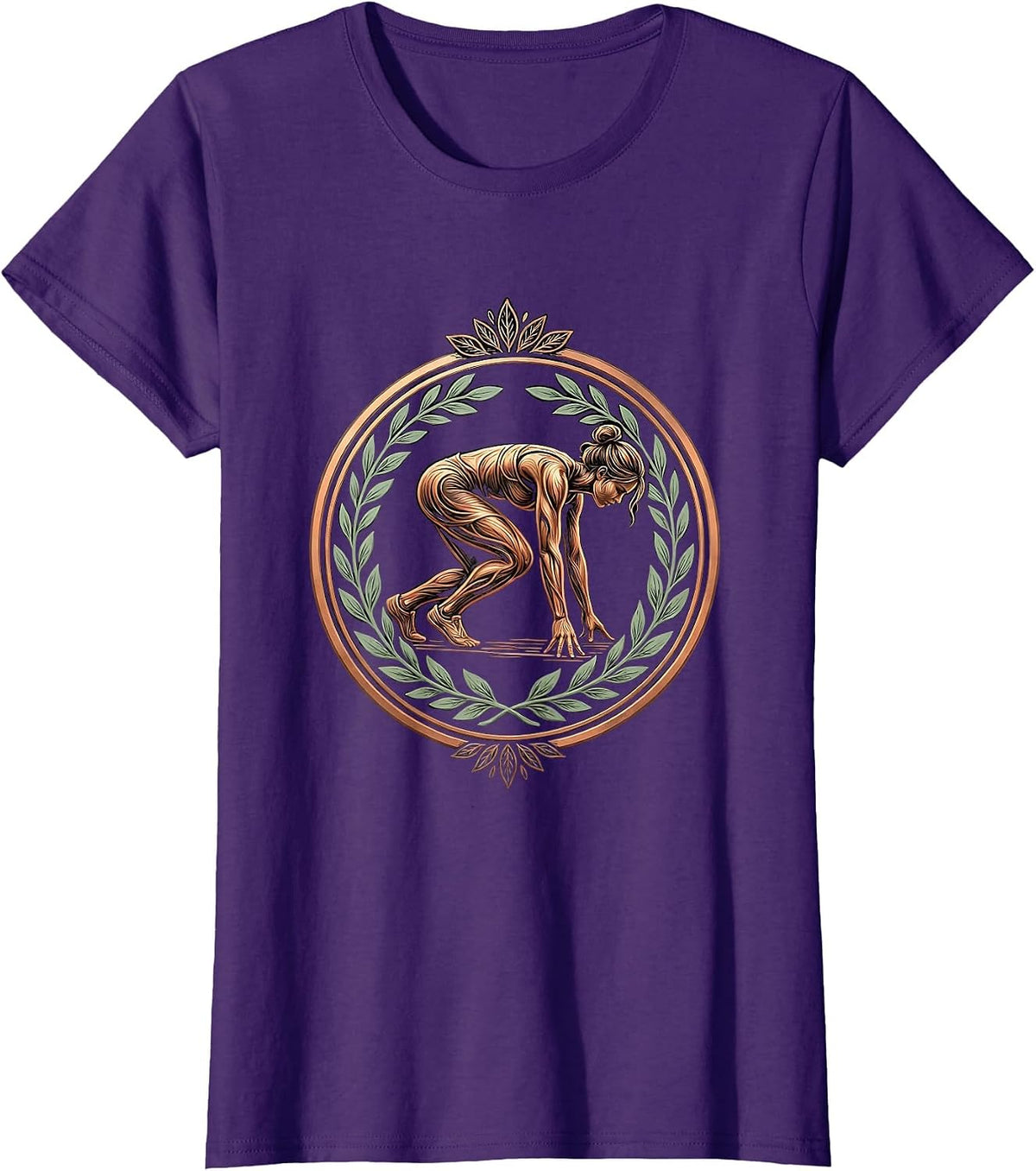 Women's Athlete at the Starting Block Graphic Tee T-Shirt - Purple