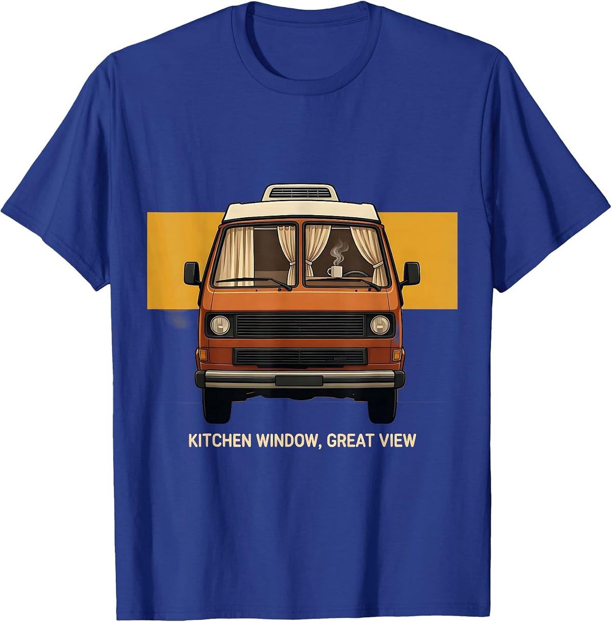 Kitchen Window Great View Retro Van Life Nomads Camper Van T-Shirt - Royal Blue