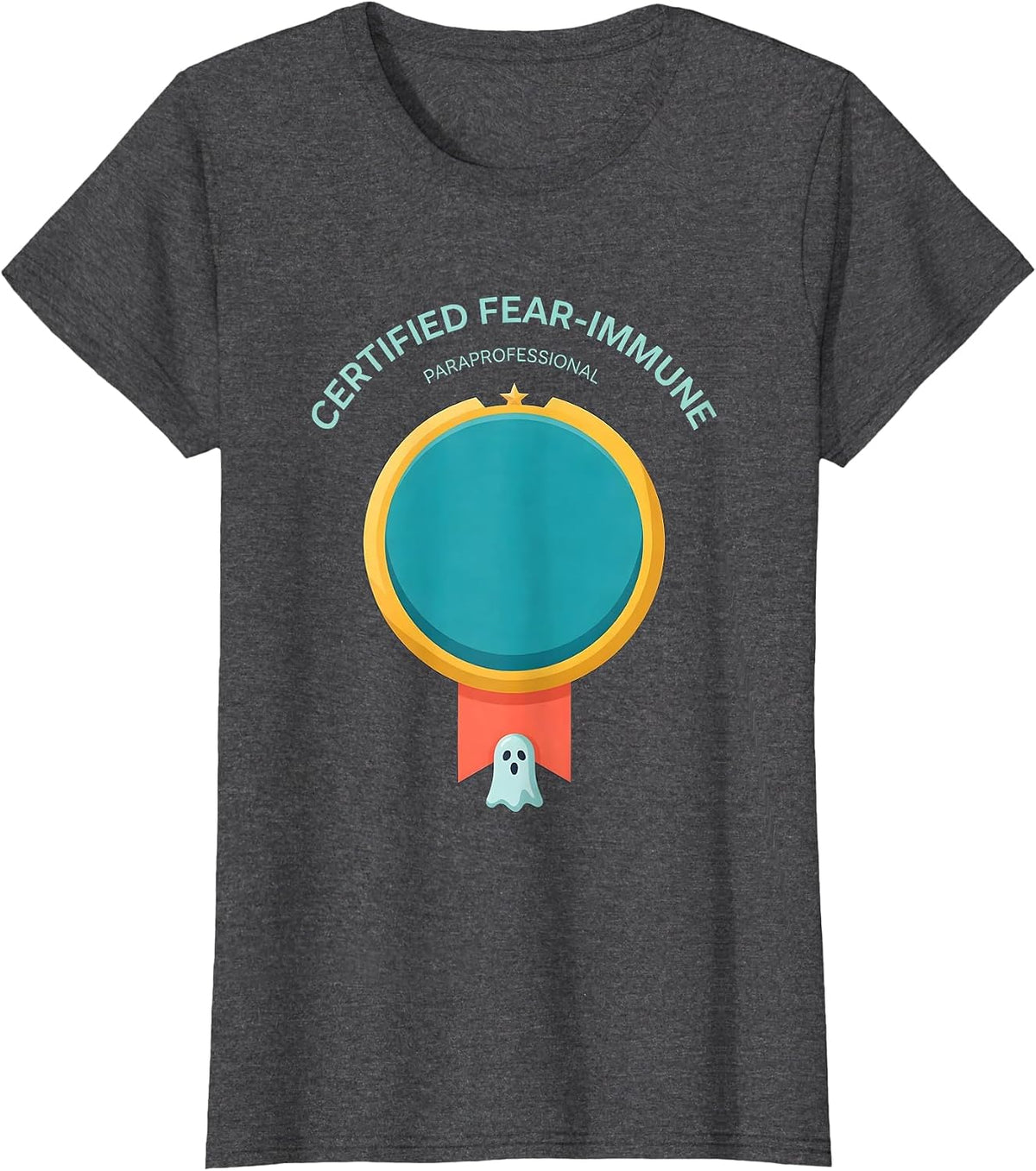 Women's Certified Fear-Immune: Paraprofessional Halloween T-Shirt - Dark Heather Grey