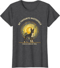 Women's My Favourite Masterpiece Has A Curled Tail Basenji Portrait T-Shirt - Dark Heather Grey