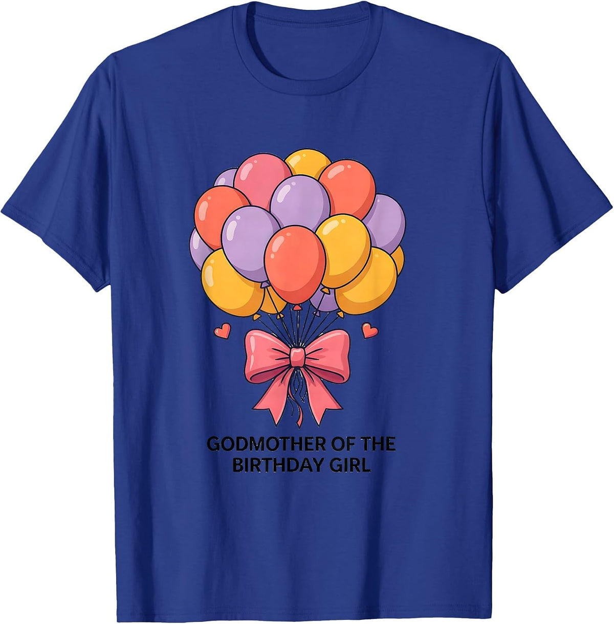Men's Godmother Of The Birthday Girl Cute Pink Bow Family Matching T-Shirt - Royal Blue