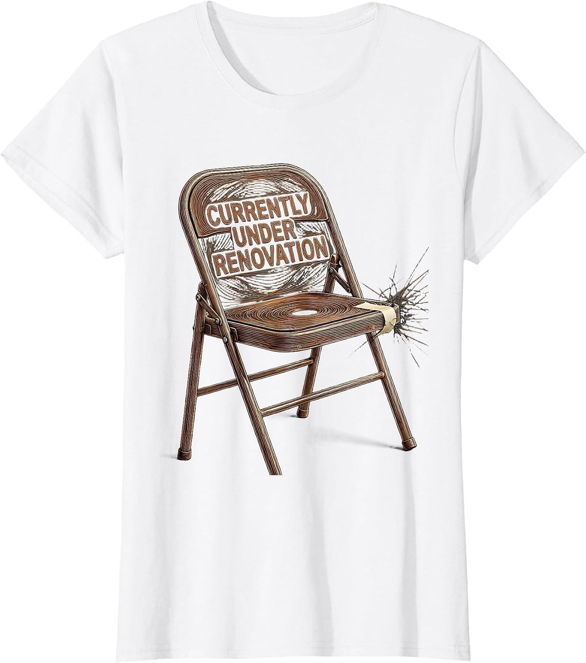 Currently Under Renovation Sarcastic Mental Health Humor T-Shirt - White