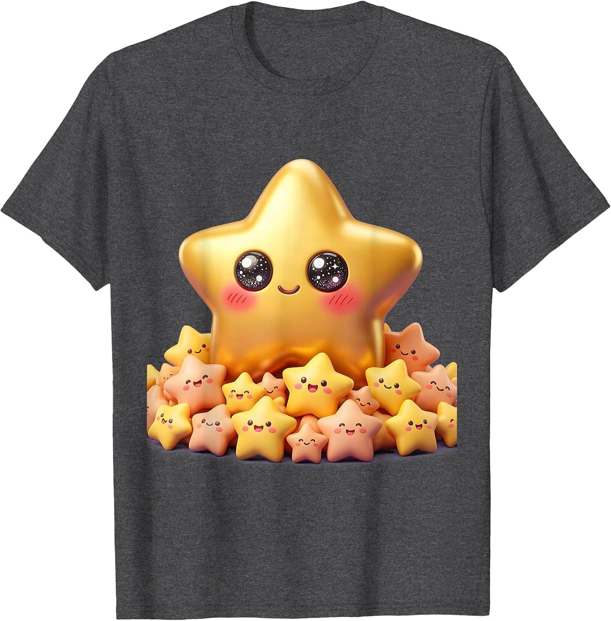 Men's 5th Grade Teacher Gold Star Desk Illustration T-Shirt - Dark Heather Grey