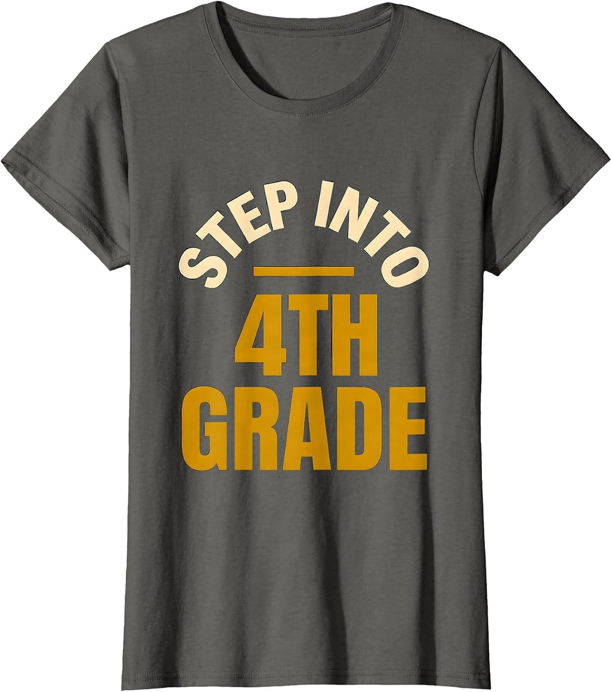 Women's Step Into 4th Grade Fourth Grade Teacher Back To School T-Shirt - Asphalt Grey