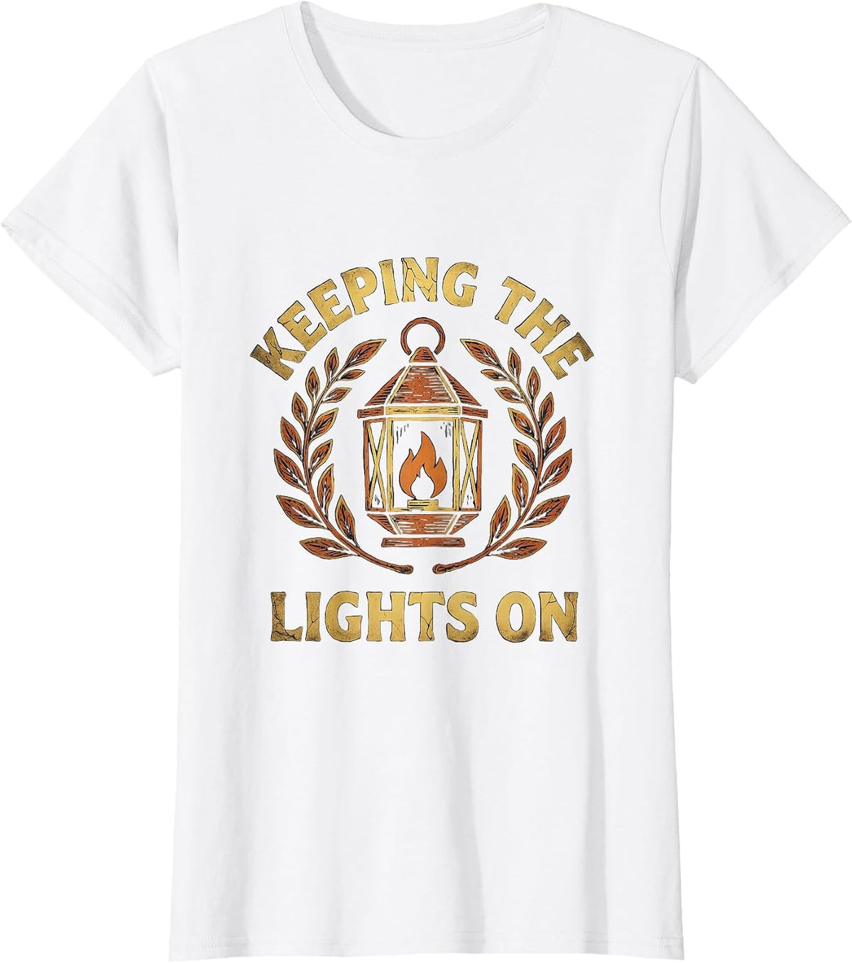 Substitute Teacher Keeping the Lights On Design T-Shirt - White