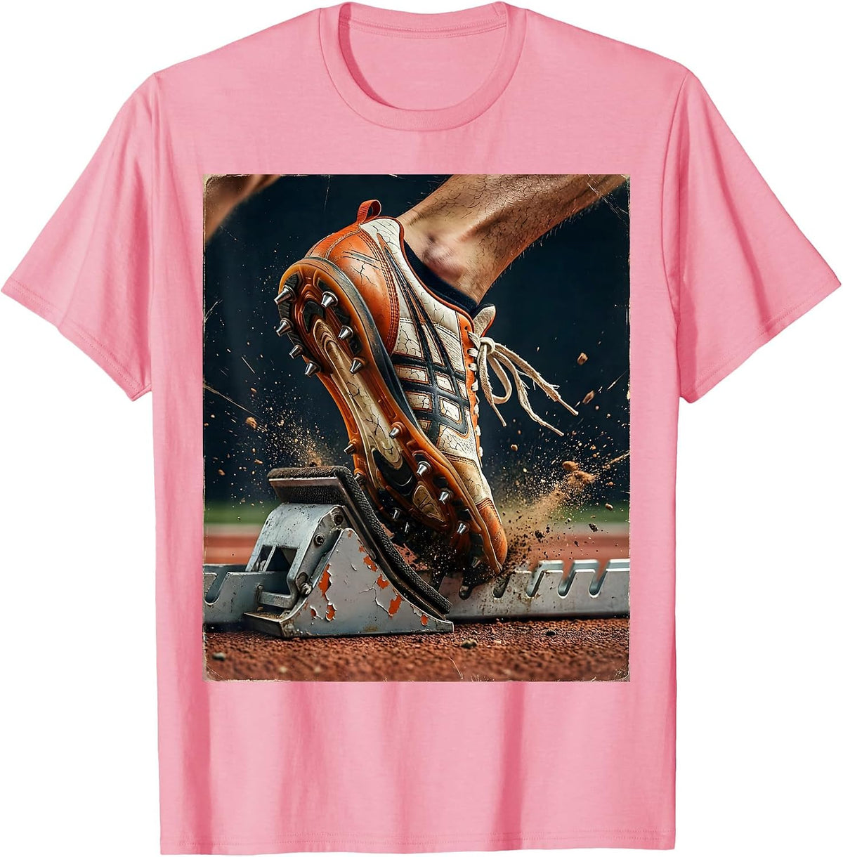 Men's Sprinter Starting Block Launch Graphic T-Shirt - Pink