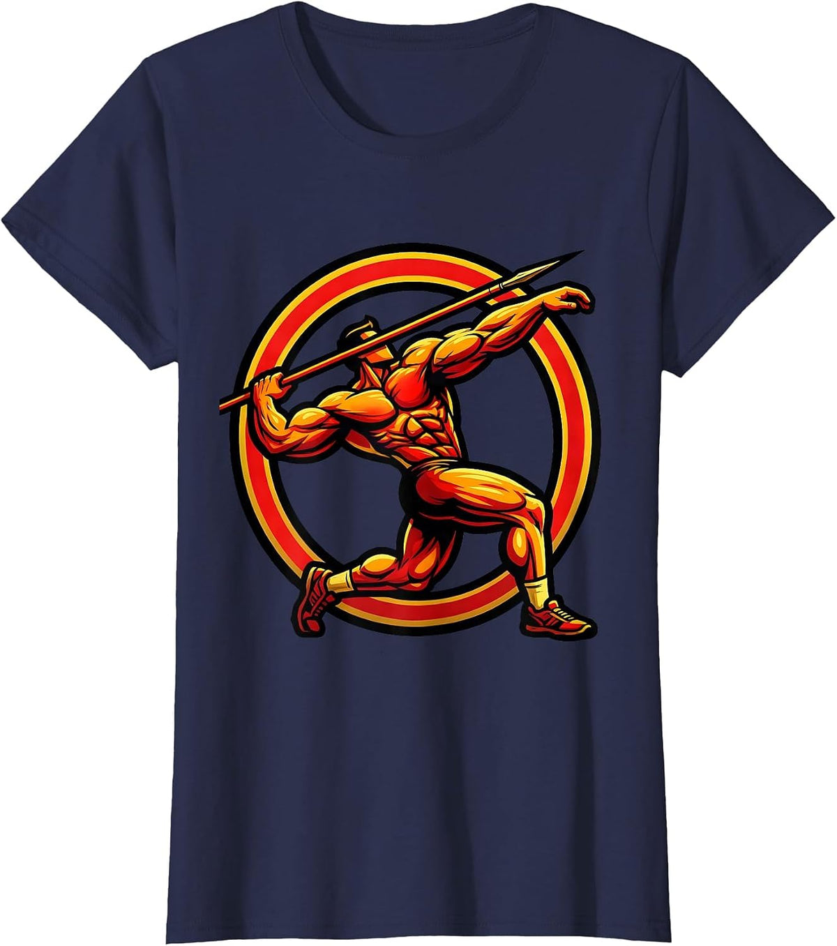 Women's Javelin Thrower Peak Release Athletic Graphic T-Shirt - Navy Blue