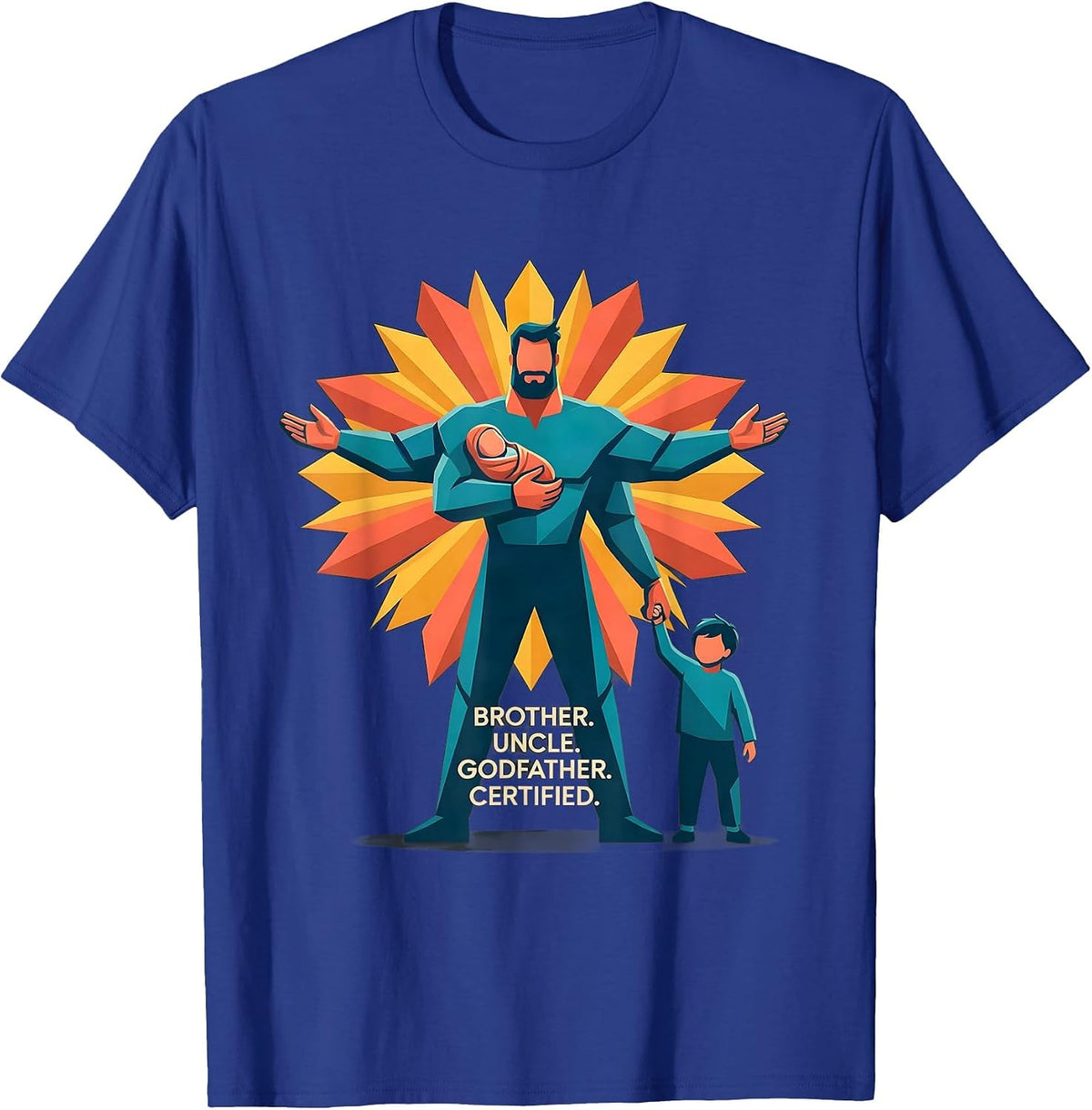 Men's Brother Uncle Godfather Certified Cool Uncle Family Pride T-Shirt - Royal Blue