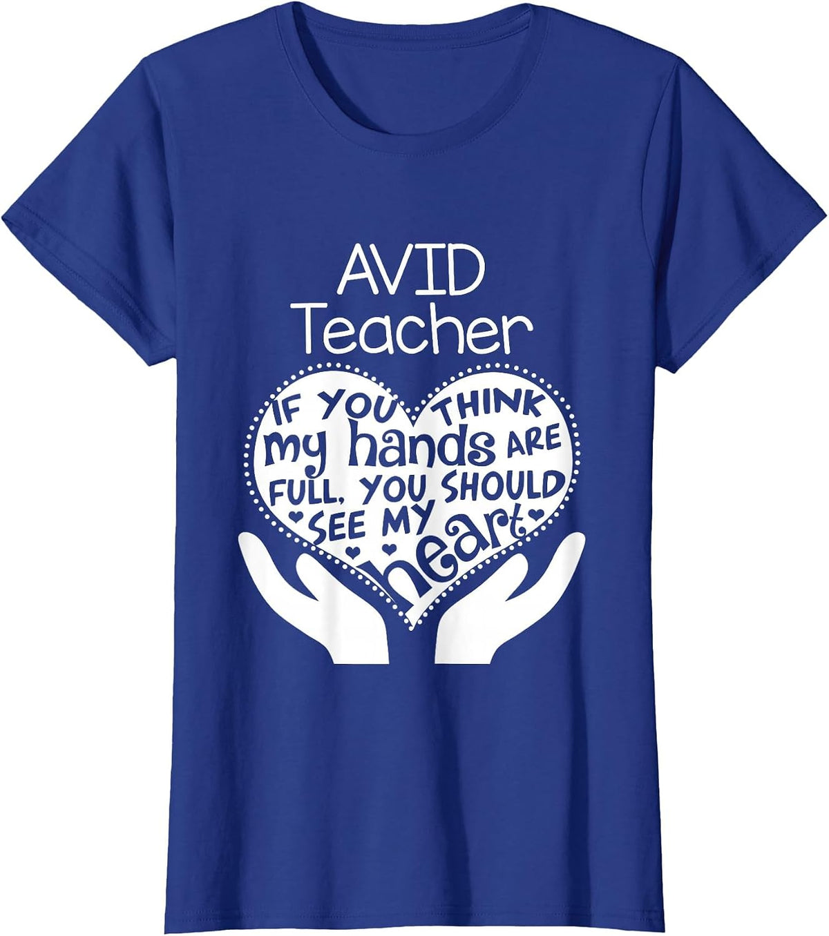AVID Program Teacher Heart School T Shirt Team Group Gift T-Shirt - Royal Blue