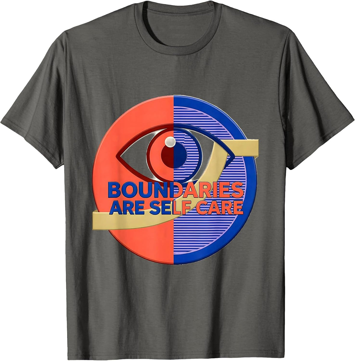 Men's Boundaries Are Self Care Mental Health Design T-Shirt - Asphalt Grey