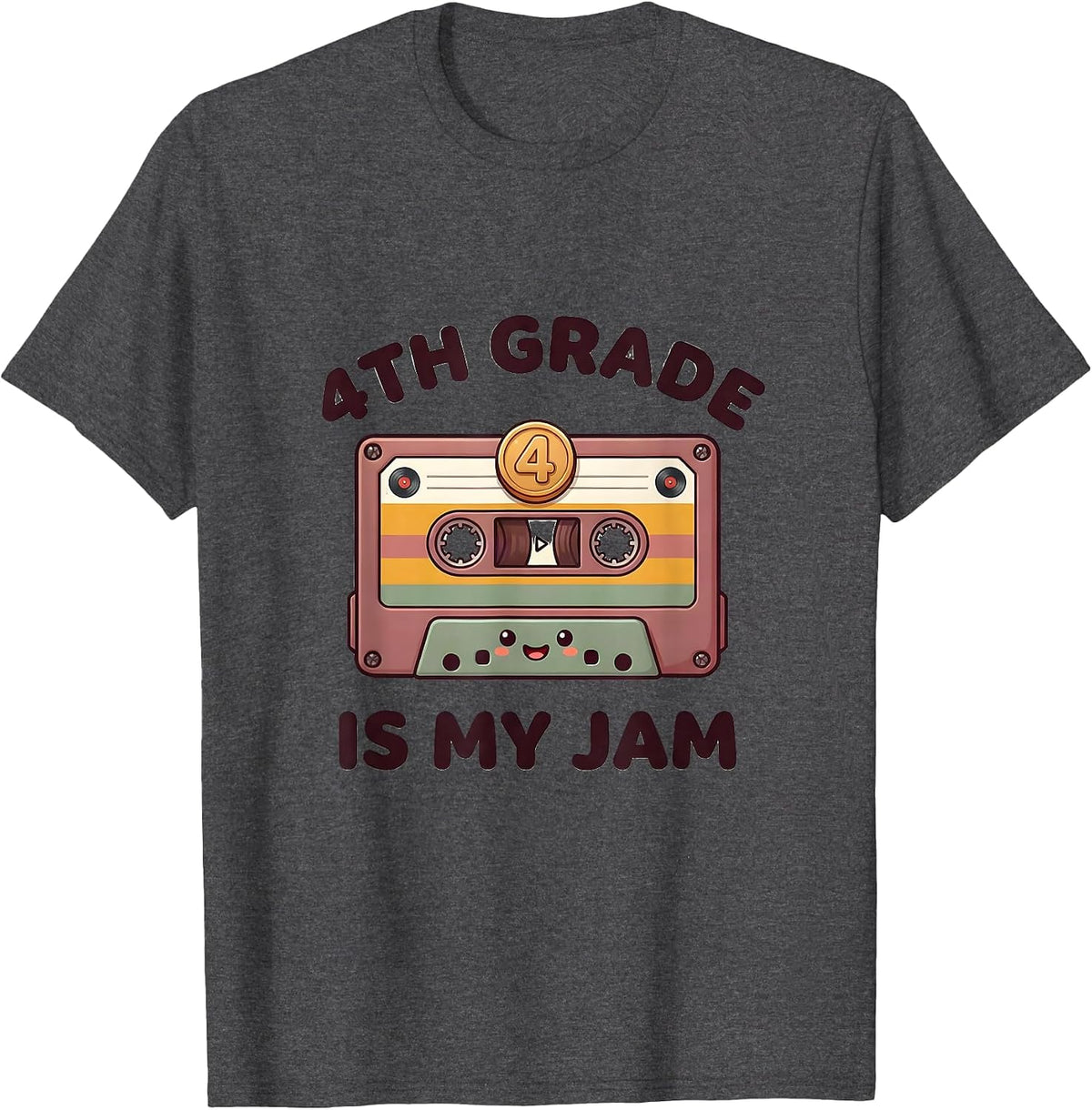 Men's 4th Grade Is My Jam Cute Kawaii Back To School Teacher T-Shirt - Dark Heather Grey