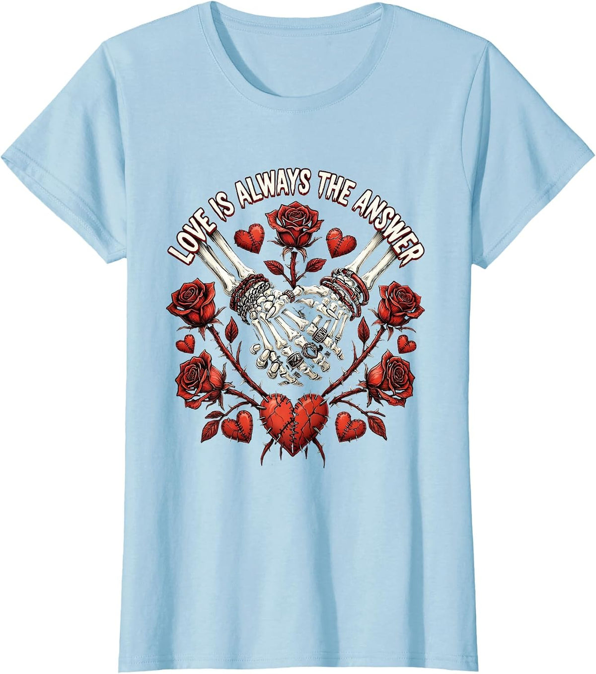 Women's Love Is Always The Answer Pride Design T-Shirt - Baby Blue