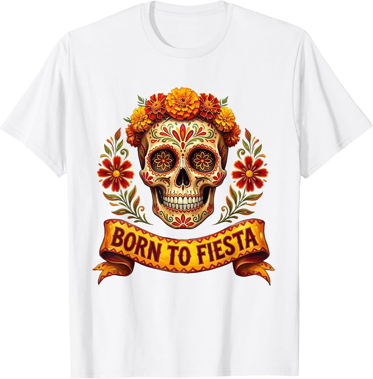 Born to Fiesta Cinco de Mayo Celebration Design T-Shirt - White