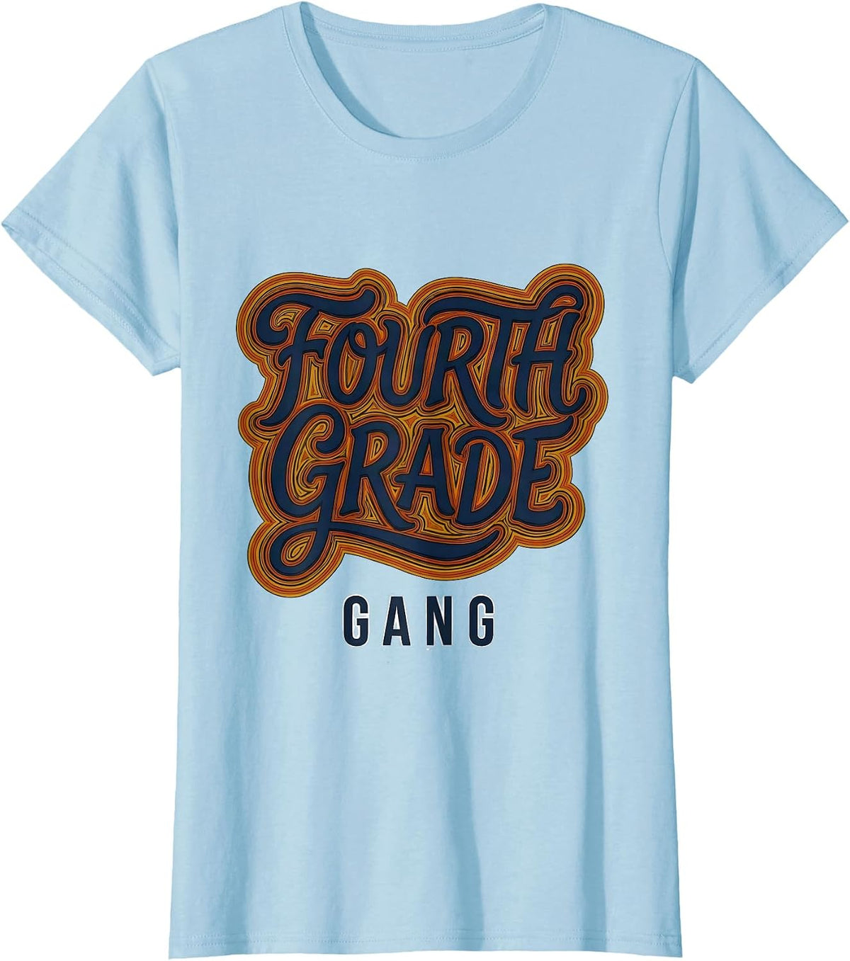 Fourth Grade Gang Retro Teacher Student Back To School T-Shirt - Baby Blue