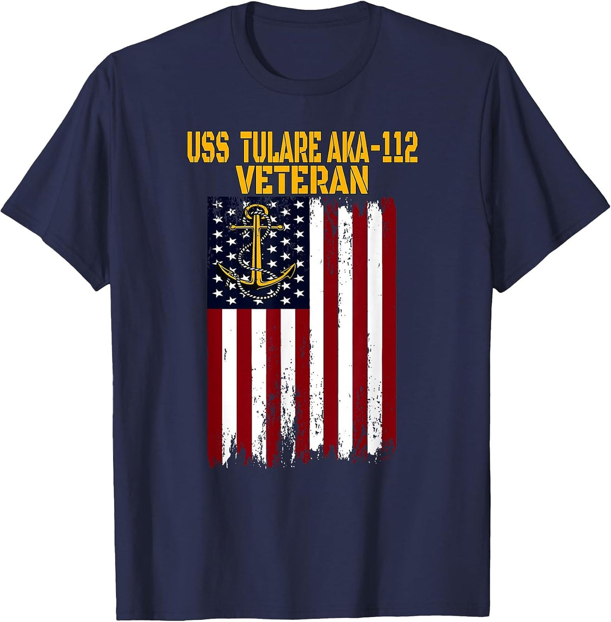 USS Tulare AKA-112 LKA-112 Amphibious Cargo Ship Veteran Day T-Shirt - Navy Blue