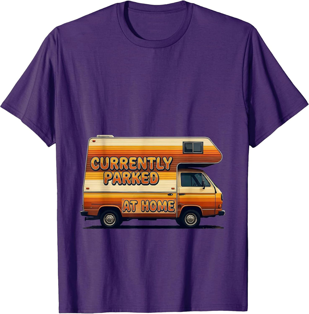 Men's Currently Parked At Home Retro Vintage Van Life Dwellers T-Shirt - Purple