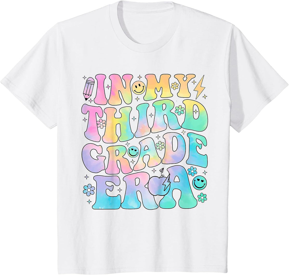 in My Third Grade Era Girl Tie Dye 3rd Grade Back to School T-Shirt - White