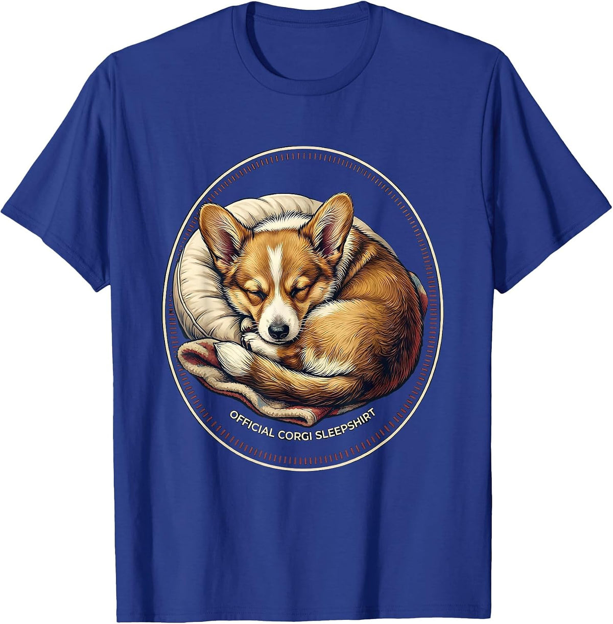 Official Corgi Sleepshirt Napping Pajamas Dog Lover T-Shirt - Royal Blue