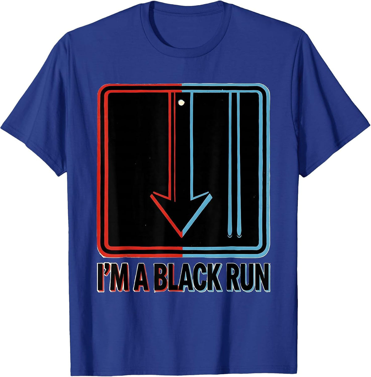 Men's I'm A Black Run Funny Ski Dad Winter Sports Gift T-Shirt - Royal Blue