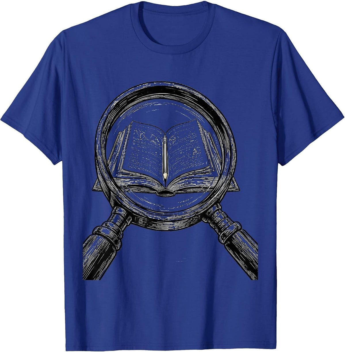 Paraprofessional Magnifying Glass Textbook Design T-Shirt - Royal Blue