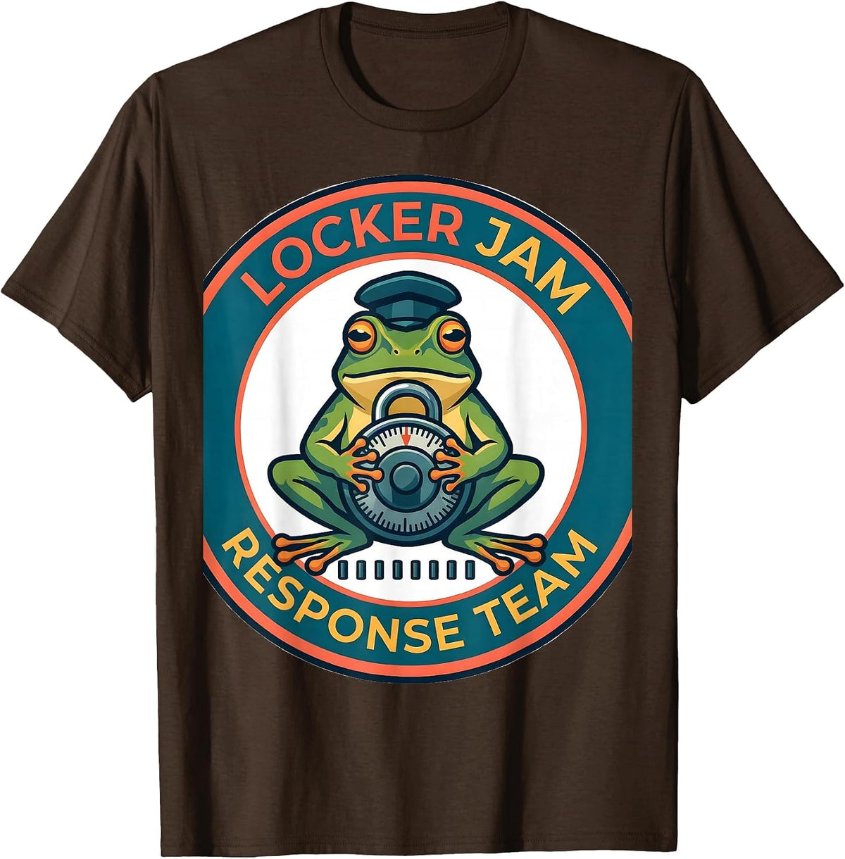 Locker Jam Response Team Funny Teacher Frog Back To School T-Shirt - Brown